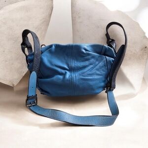 S.E.F New York Genuine Leather Crossbody/Shoulder, Slouchy & Soft, Lightweight🩵